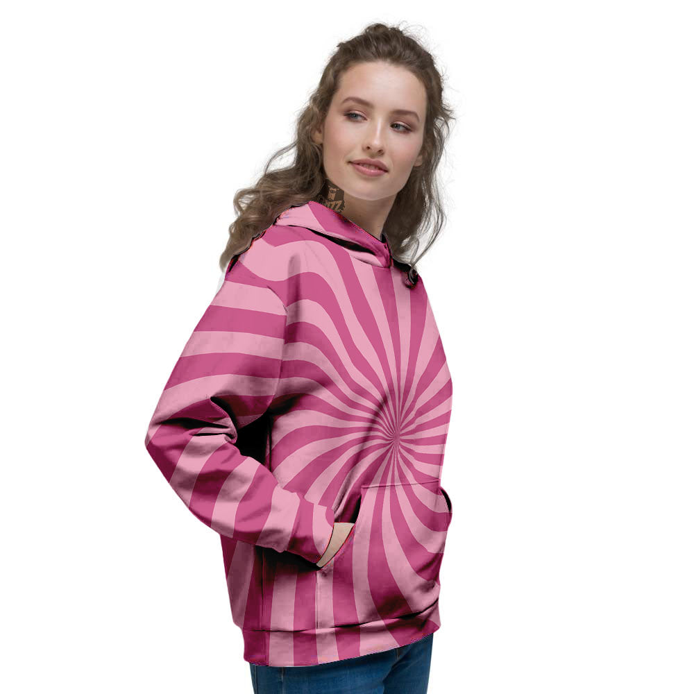 Psychedelic Swirl Pink Print Women's Hoodie-grizzshop