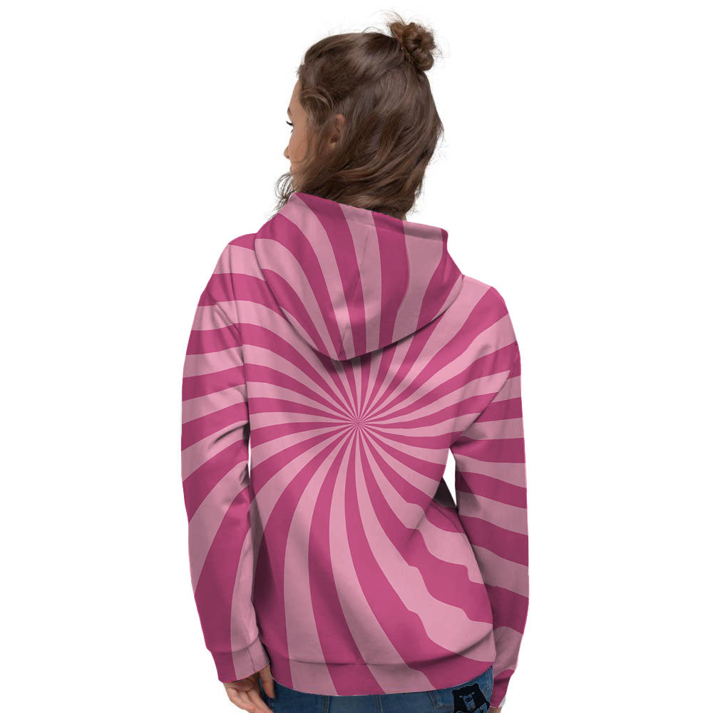 Psychedelic Swirl Pink Print Women's Hoodie-grizzshop