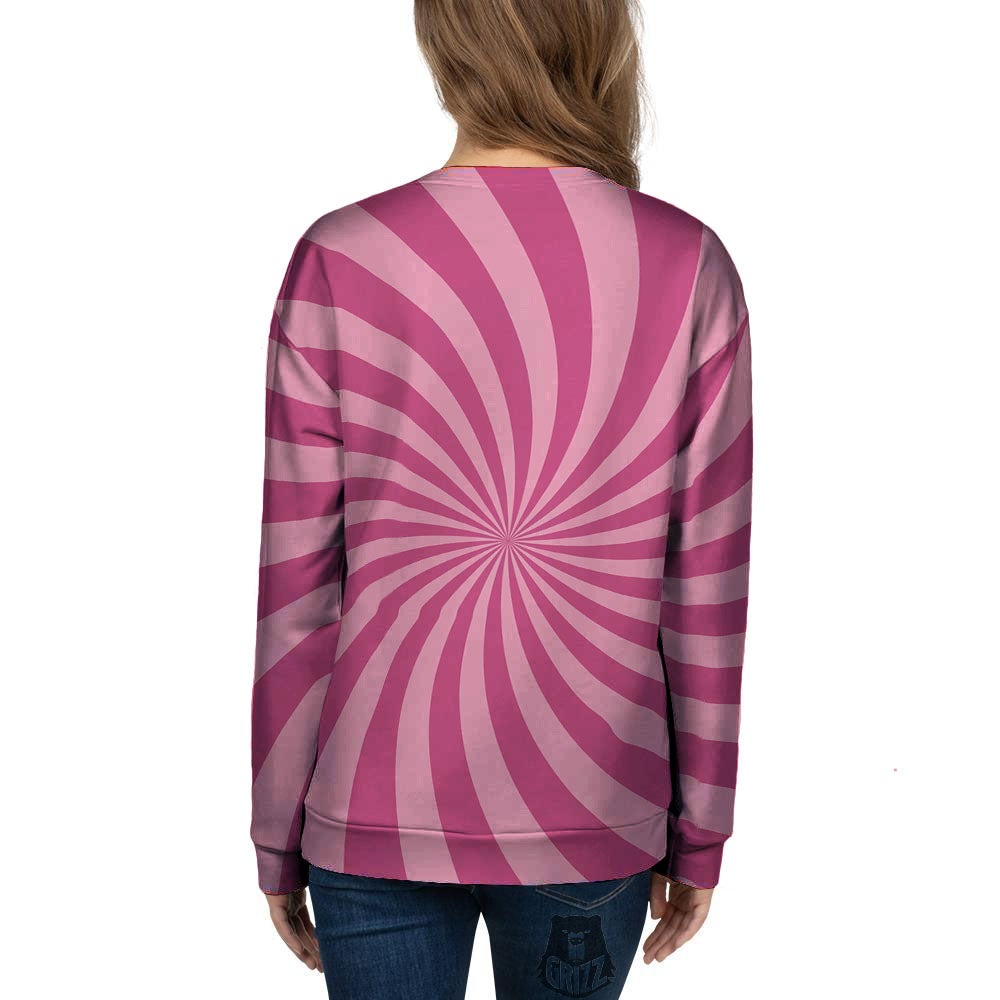 Psychedelic Swirl Pink Print Women's Sweatshirt-grizzshop