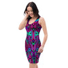 Psychedelic Trippy Doodle Bodycon Dress-grizzshop