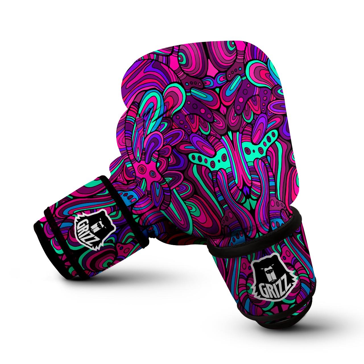 Psychedelic Trippy Doodle Boxing Gloves-grizzshop