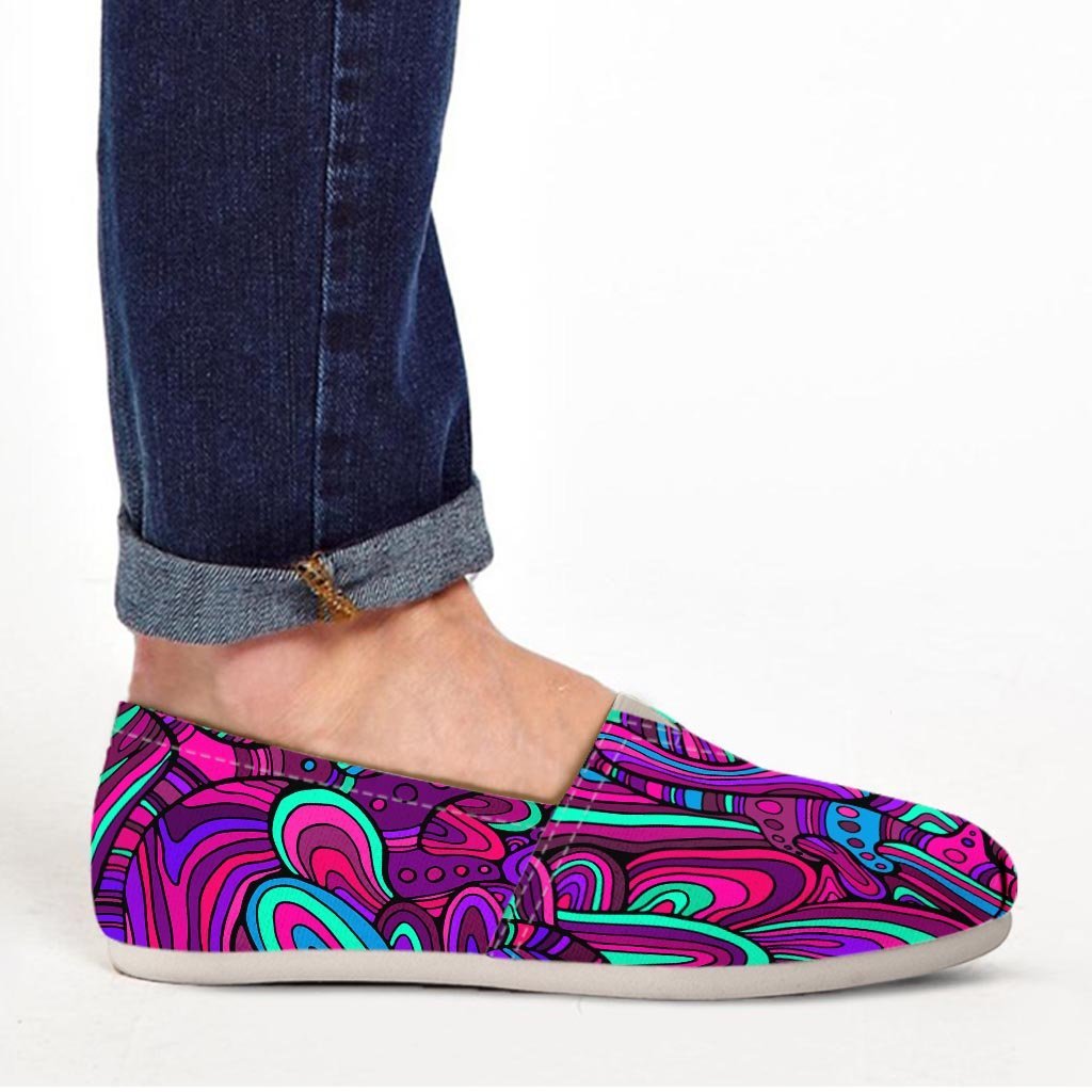 Psychedelic Trippy Doodle Canvas Shoes-grizzshop