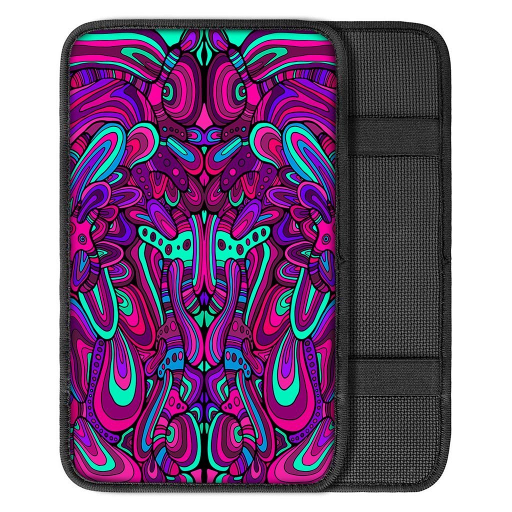 Psychedelic Trippy Doodle Car Console Cover-grizzshop