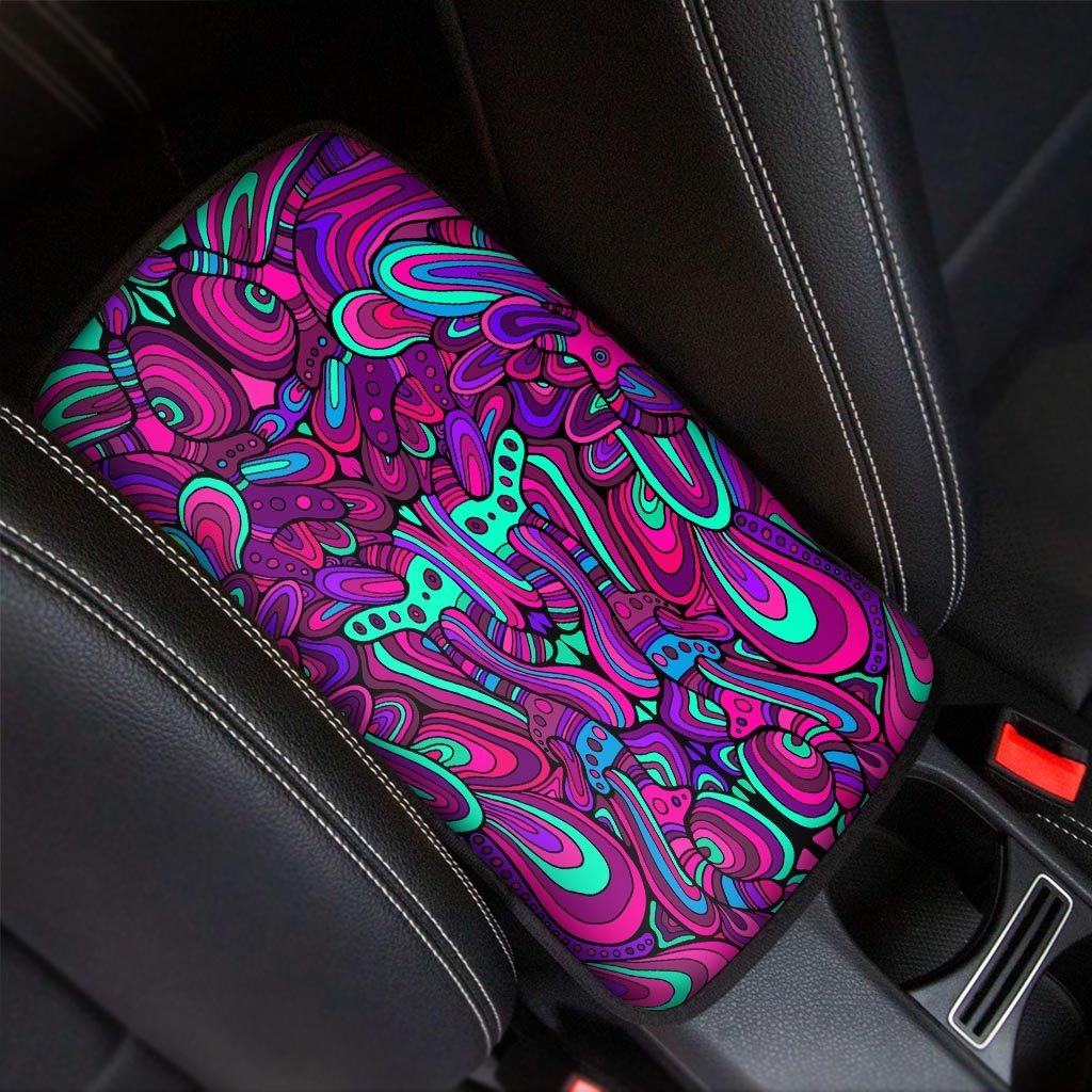 Psychedelic Trippy Doodle Car Console Cover-grizzshop