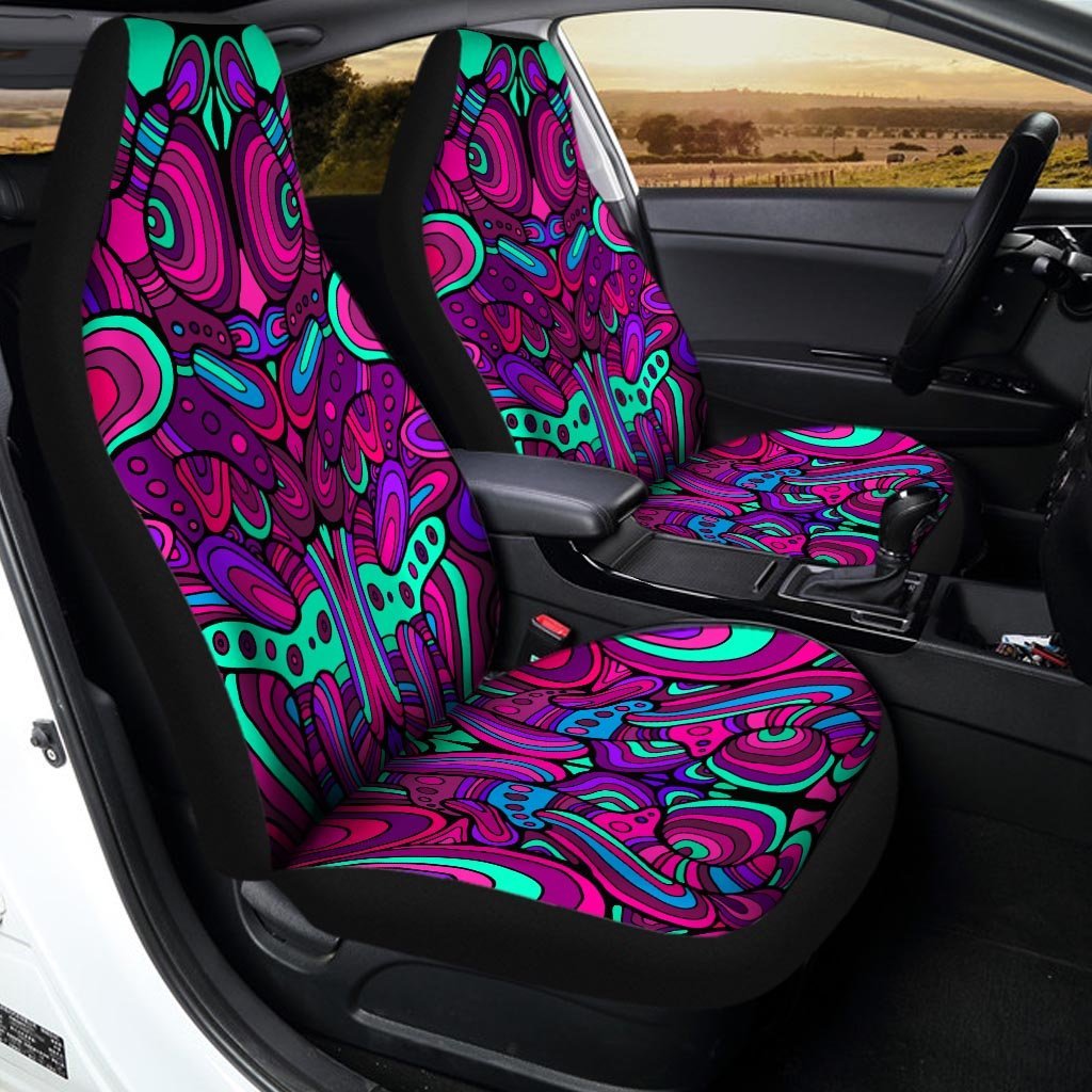 Psychedelic Trippy Doodle Car Seat Covers-grizzshop