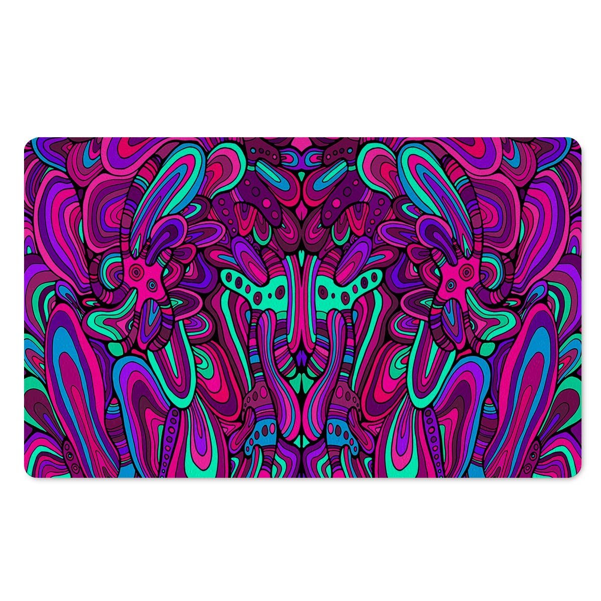 Psychedelic Trippy Doodle Door Mat-grizzshop