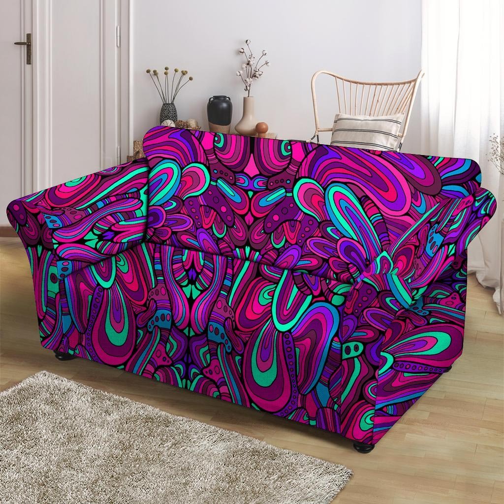 Psychedelic Trippy Doodle Loveseat Cover-grizzshop