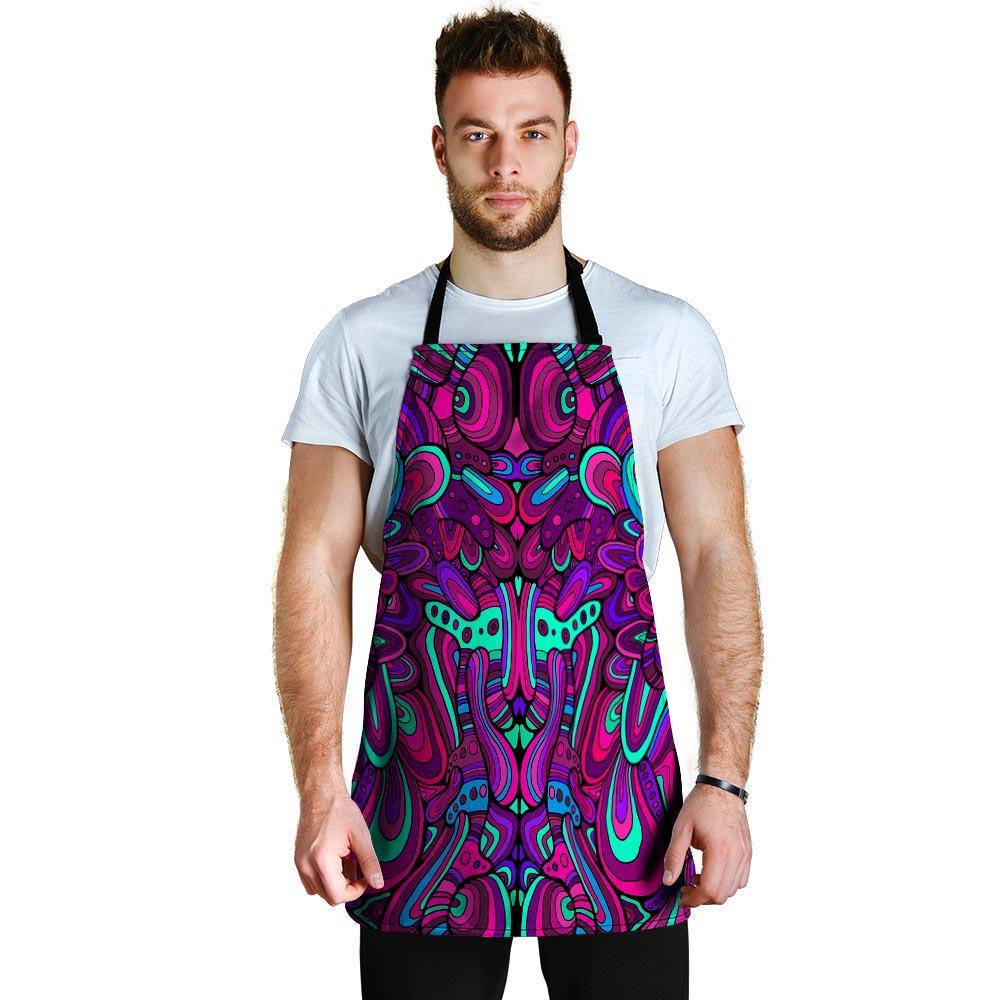 Psychedelic Trippy Doodle Men's Apron-grizzshop