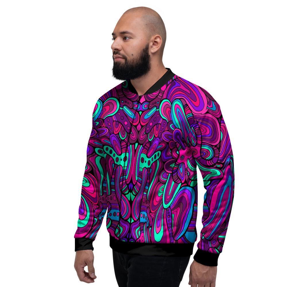 Psychedelic Trippy Doodle Men's Bomber Jacket-grizzshop