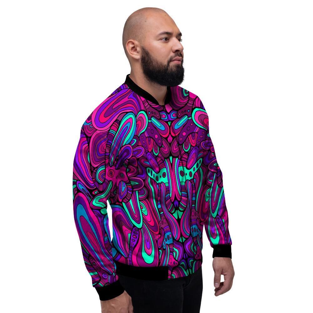 Psychedelic Trippy Doodle Men's Bomber Jacket-grizzshop