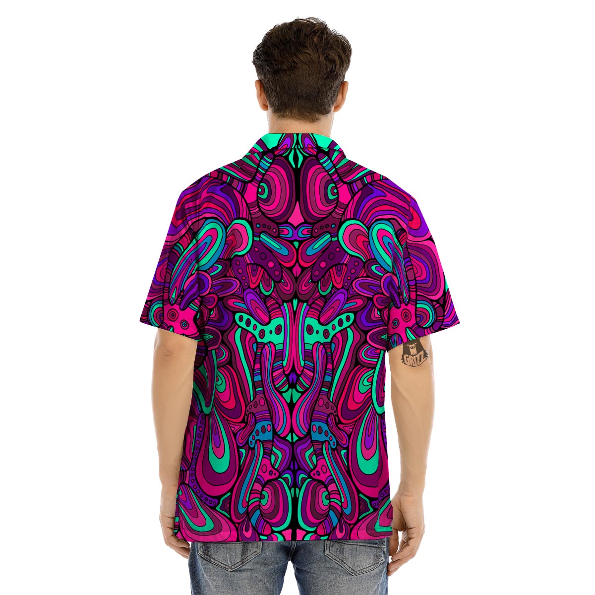 Psychedelic Trippy Doodle Men’s Hawaiian Shirt-grizzshop