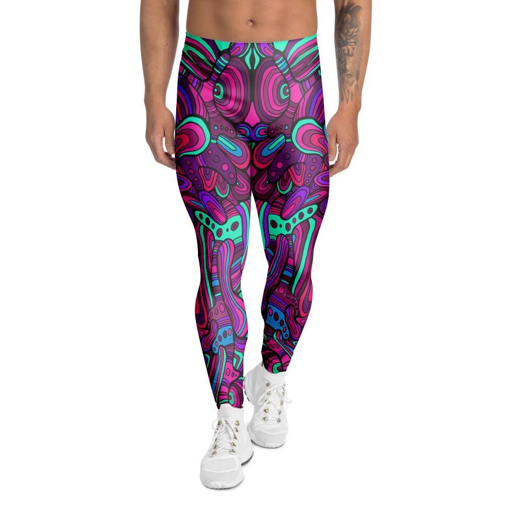 Psychedelic Trippy Doodle Men's Leggings-grizzshop