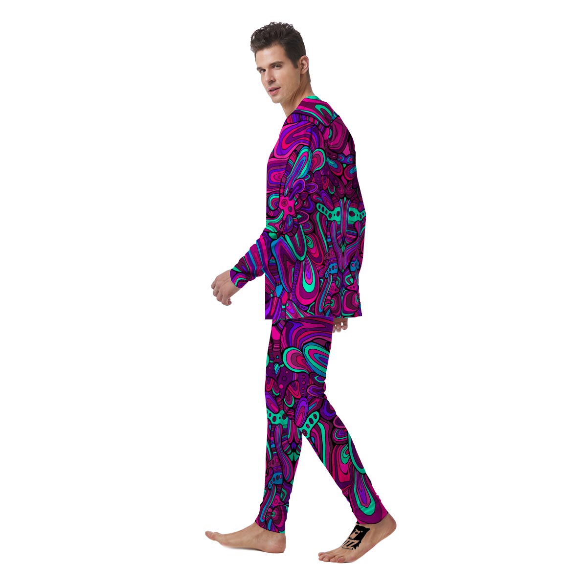 Psychedelic Trippy Doodle Men's Pajamas-grizzshop