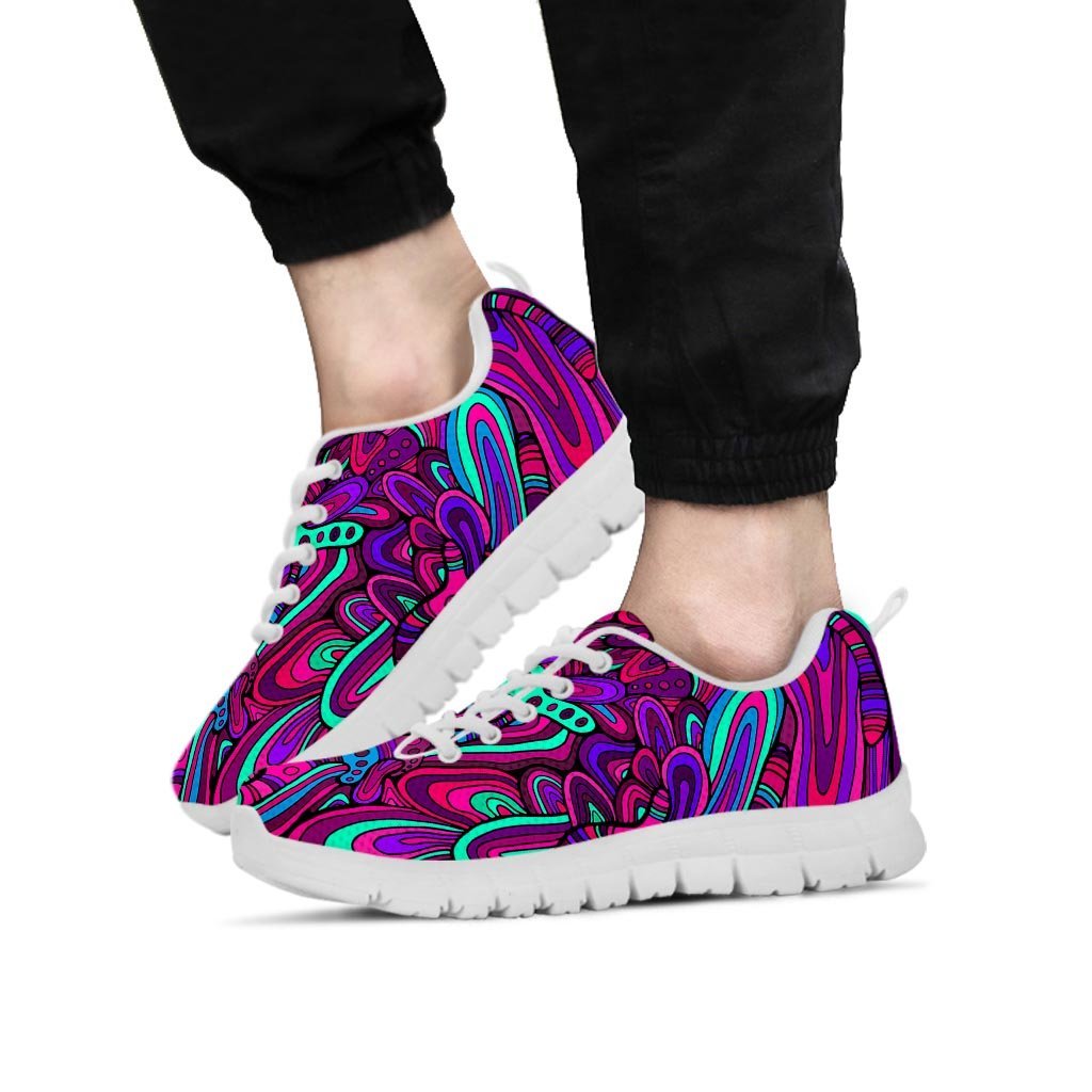 Psychedelic Trippy Doodle Men's Sneakers-grizzshop