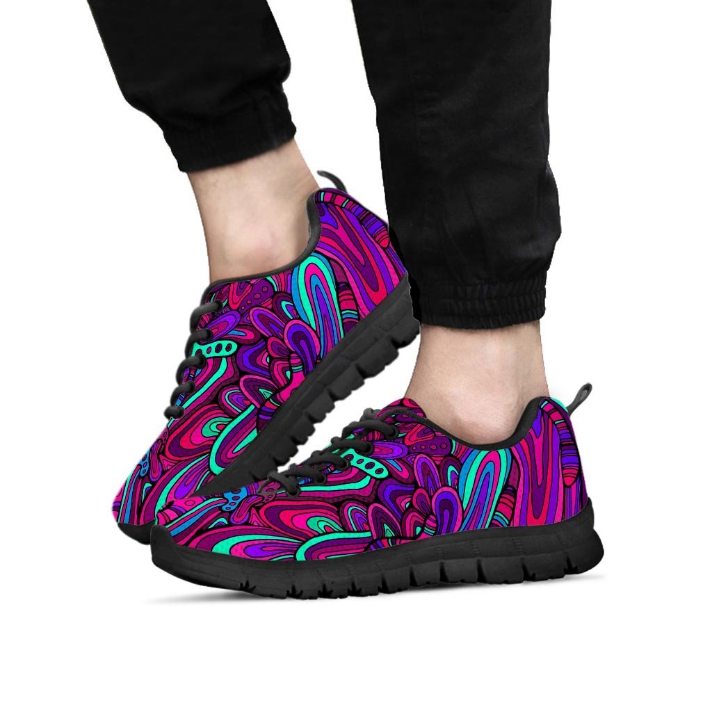 Psychedelic Trippy Doodle Men's Sneakers-grizzshop