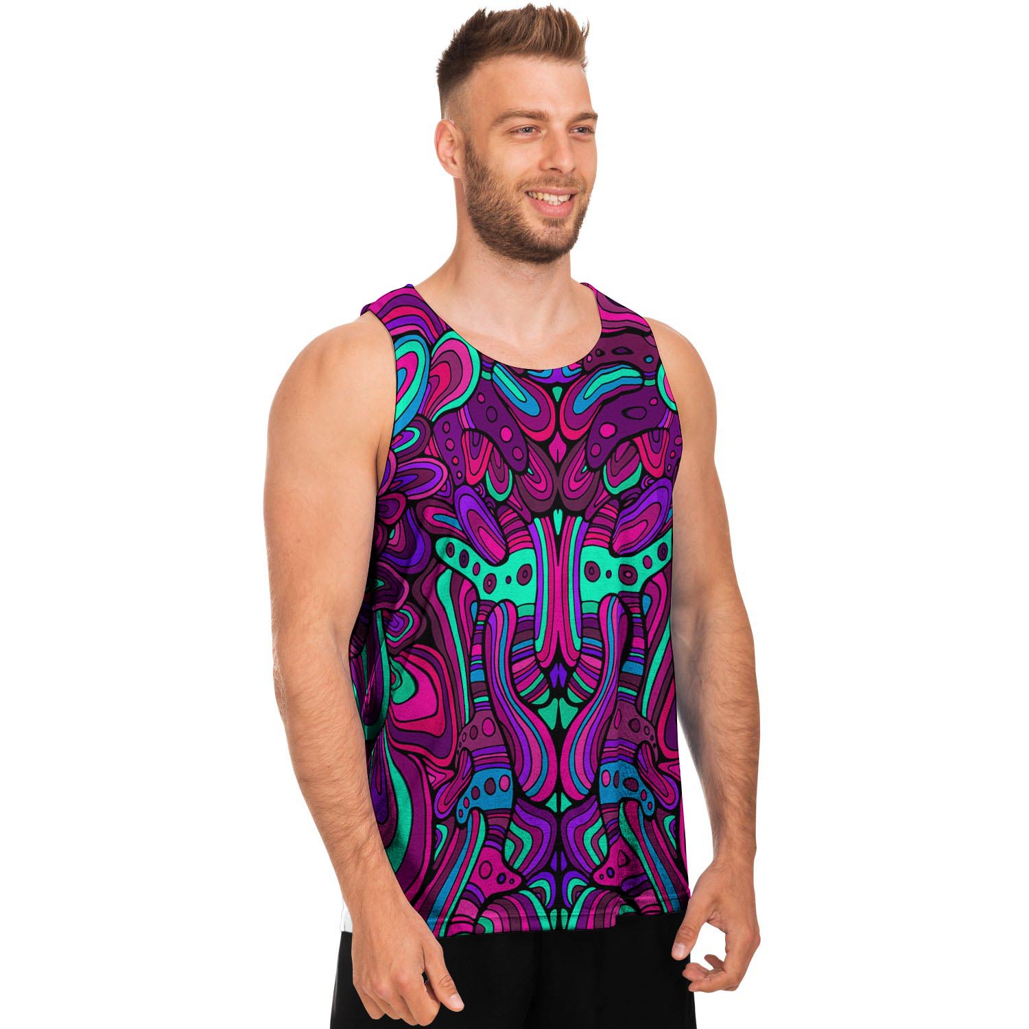 Psychedelic Trippy Doodle Men's Tank Tops-grizzshop