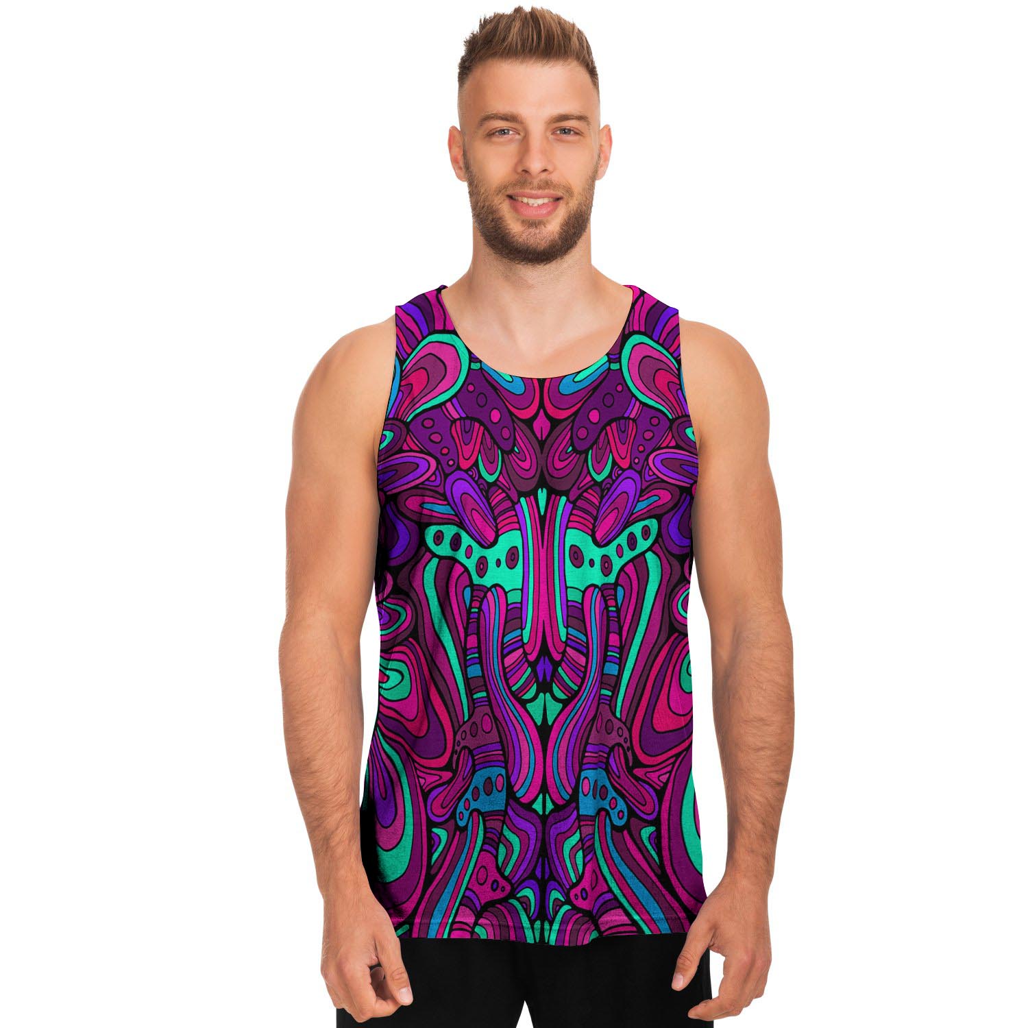 Psychedelic Trippy Doodle Men's Tank Tops-grizzshop