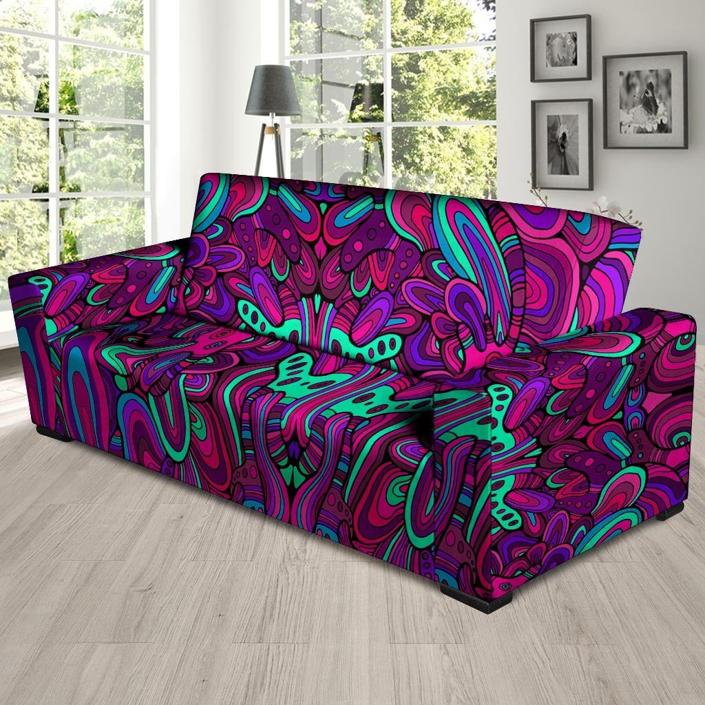 Psychedelic Trippy Doodle Sofa Cover-grizzshop