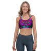 Psychedelic Trippy Doodle Sports Bra-grizzshop