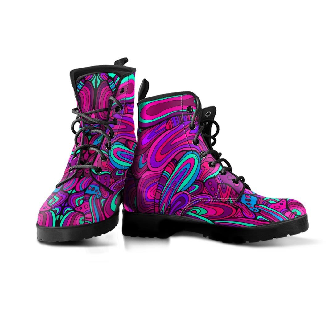 Psychedelic Trippy Doodle Women's Boots-grizzshop