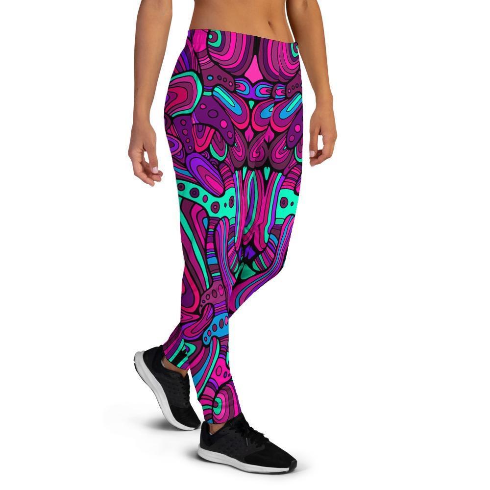 Psychedelic Trippy Doodle Women's Joggers-grizzshop