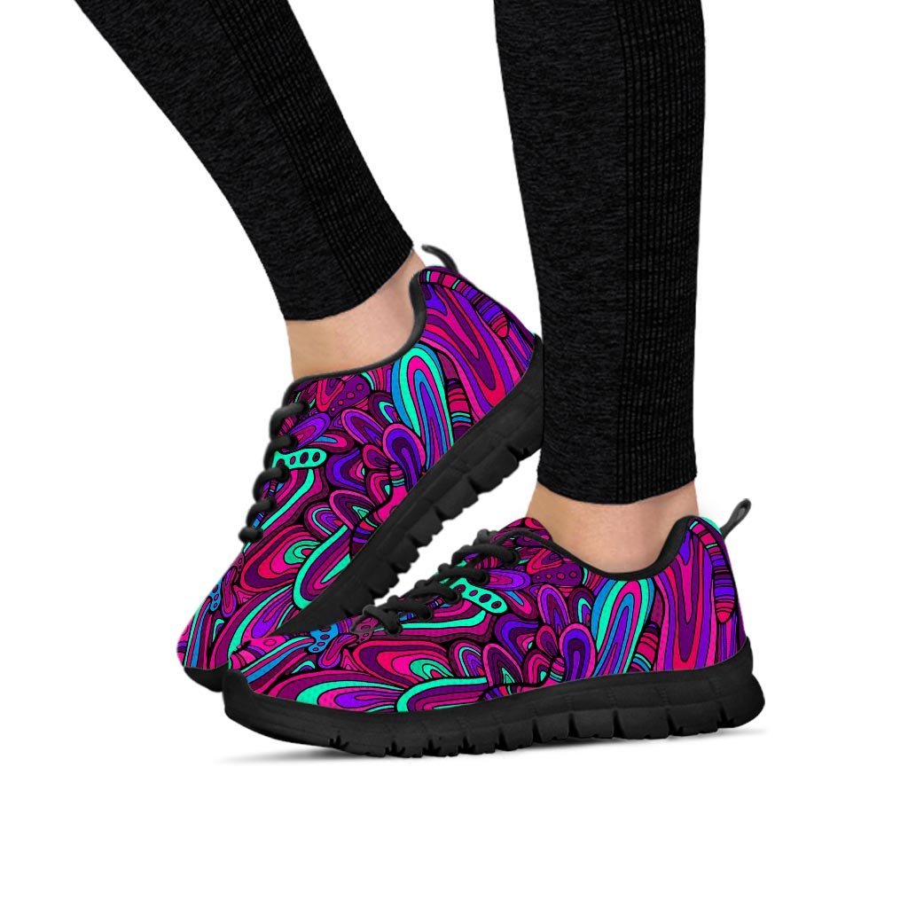 Psychedelic Trippy Doodle Women's Sneakers-grizzshop