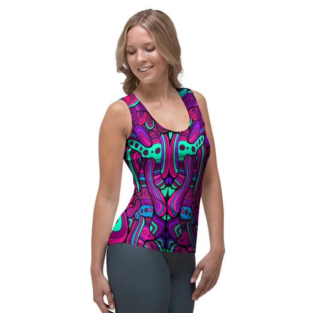 Psychedelic Trippy Doodle Women's Tank Top-grizzshop