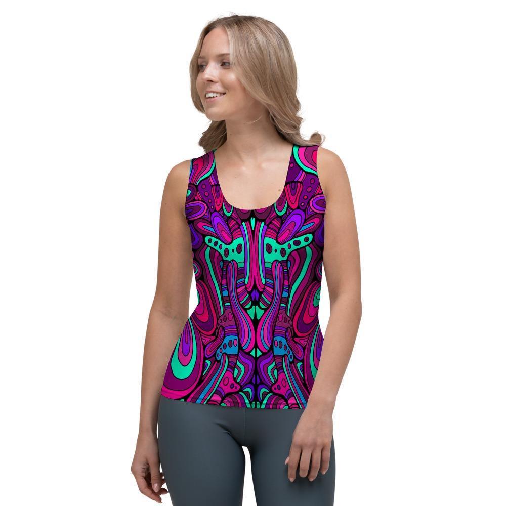 Psychedelic Trippy Doodle Women's Tank Top-grizzshop