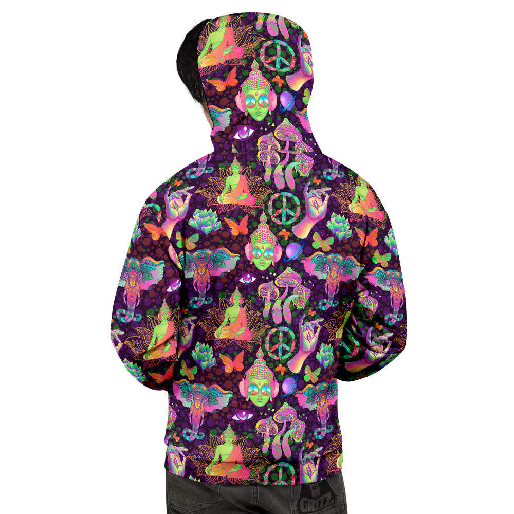 Psychedelic Trippy Drug Cartoon Print Pattern Men's Hoodie-grizzshop