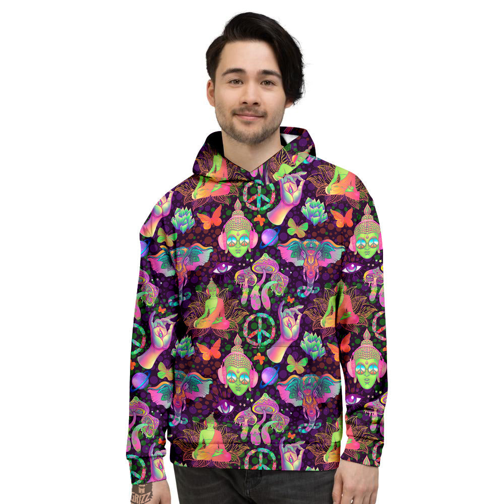 Psychedelic Trippy Drug Cartoon Print Pattern Men's Hoodie-grizzshop
