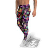 Psychedelic Trippy Drug Cartoon Print Pattern Men's Leggings-grizzshop