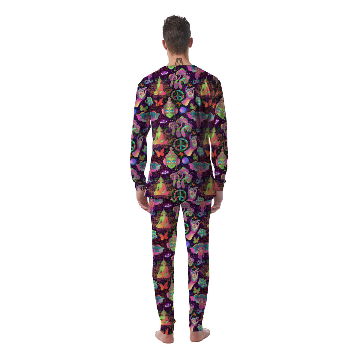 Psychedelic Trippy Drug Cartoon Print Pattern Men's Pajamas-grizzshop