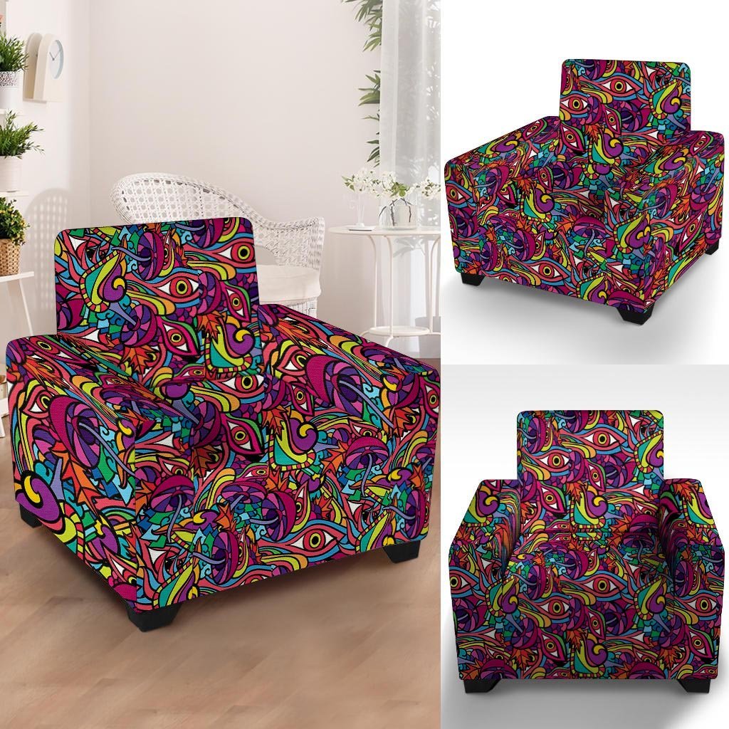 Psychedelic Trippy Eye Armchair Cover-grizzshop