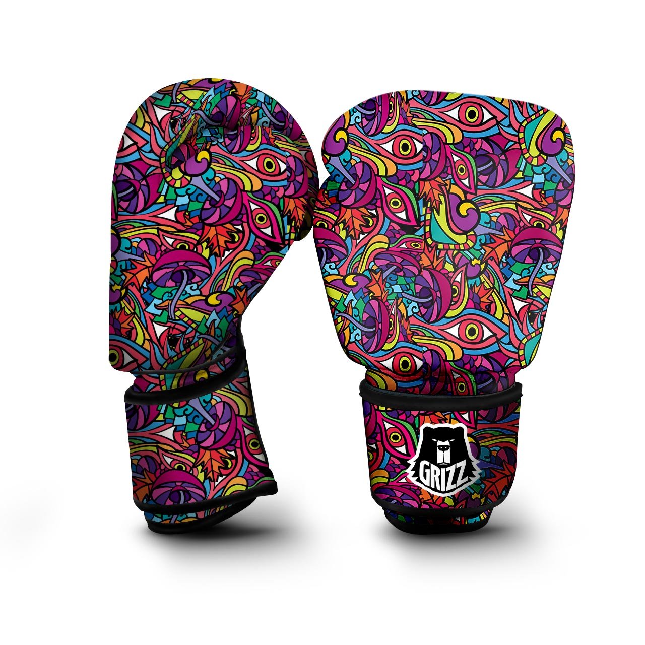 Psychedelic Trippy Eye Boxing Gloves-grizzshop