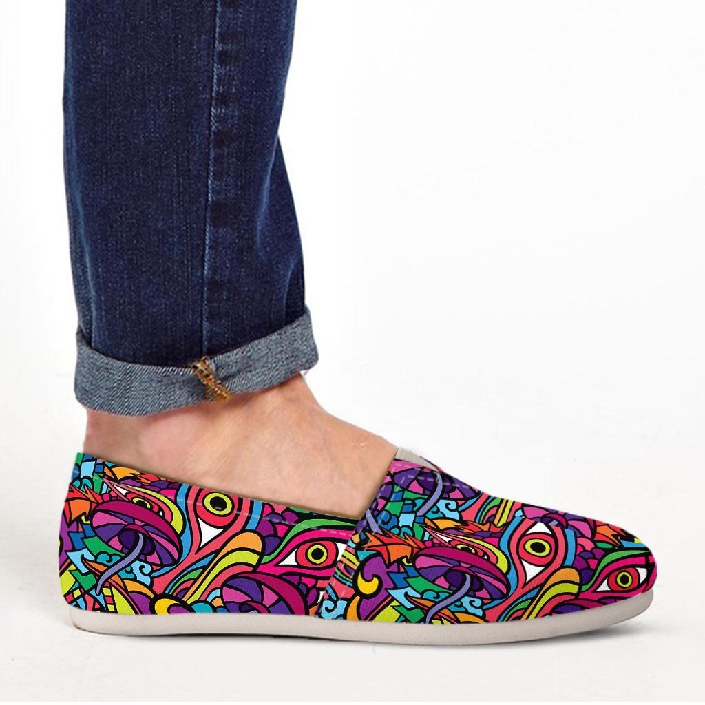 Psychedelic Trippy Eye Canvas Shoes-grizzshop