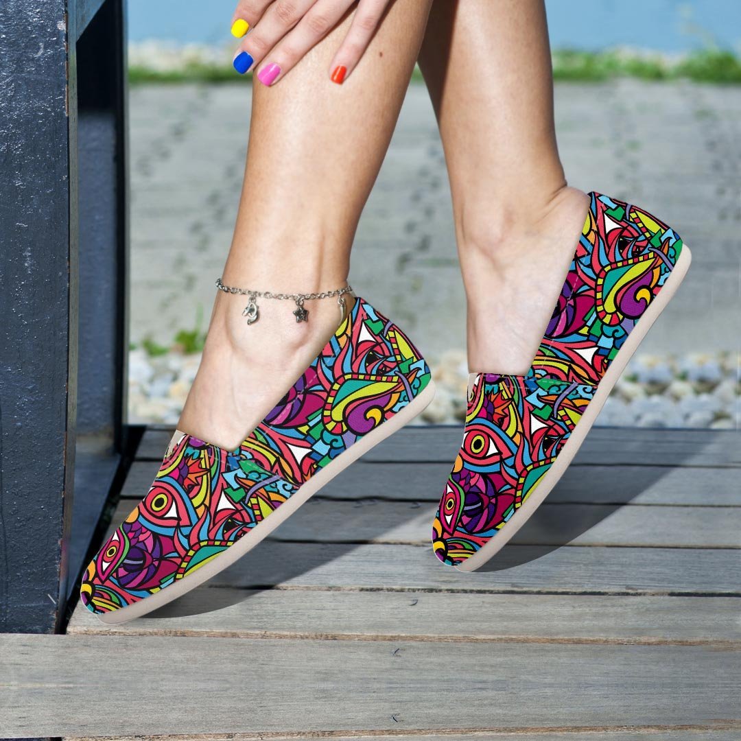 Psychedelic Trippy Eye Canvas Shoes-grizzshop