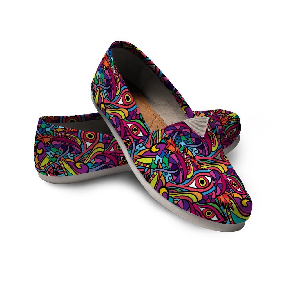 Psychedelic Trippy Eye Canvas Shoes-grizzshop