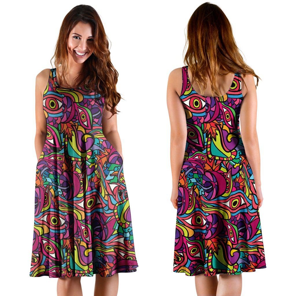 Psychedelic Trippy Eye Dress-grizzshop