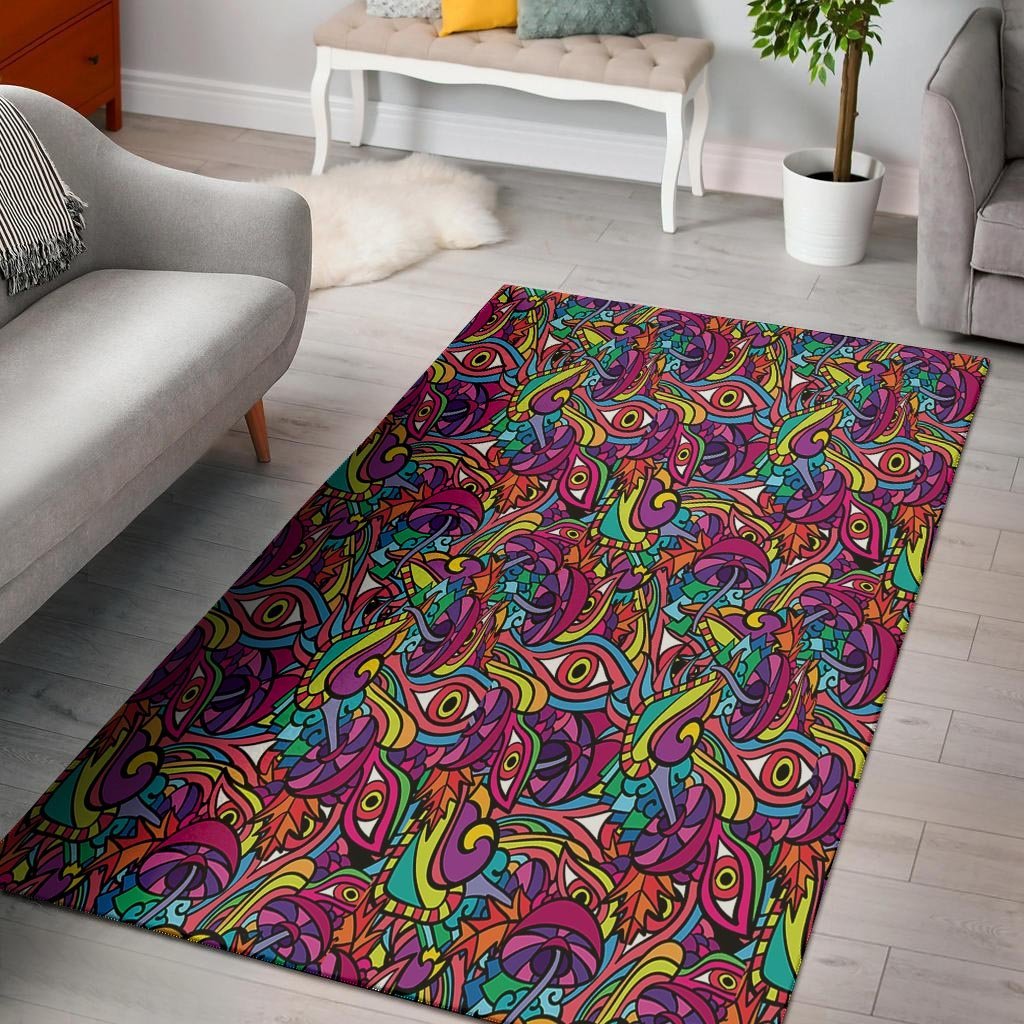 Psychedelic Trippy Eye Floor Mat-grizzshop