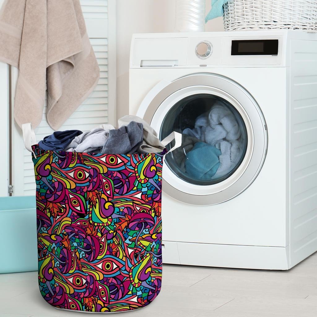 Psychedelic Trippy Eye Laundry Basket-grizzshop