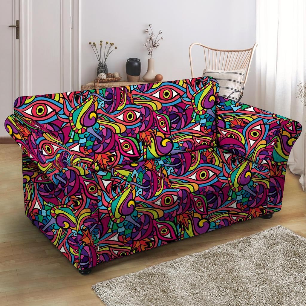 Psychedelic Trippy Eye Loveseat Cover-grizzshop