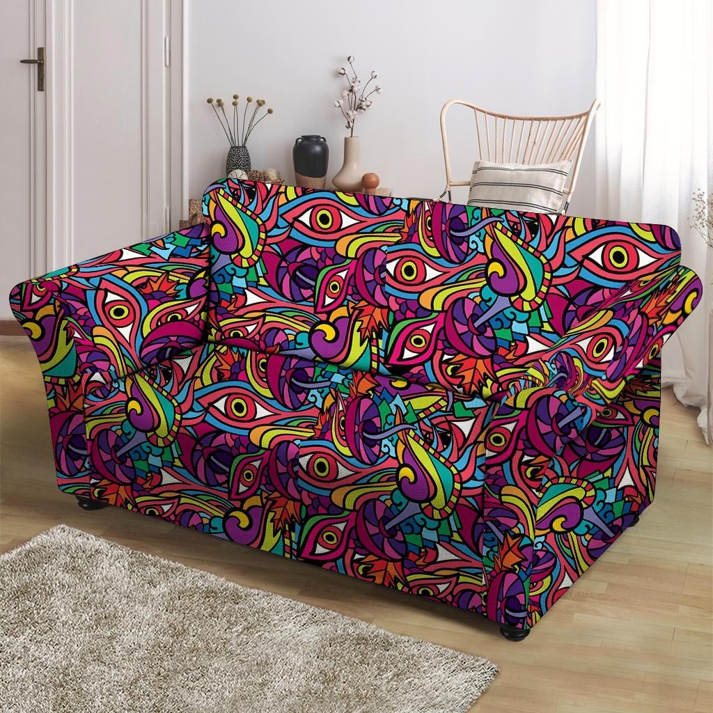 Psychedelic Trippy Eye Loveseat Cover-grizzshop