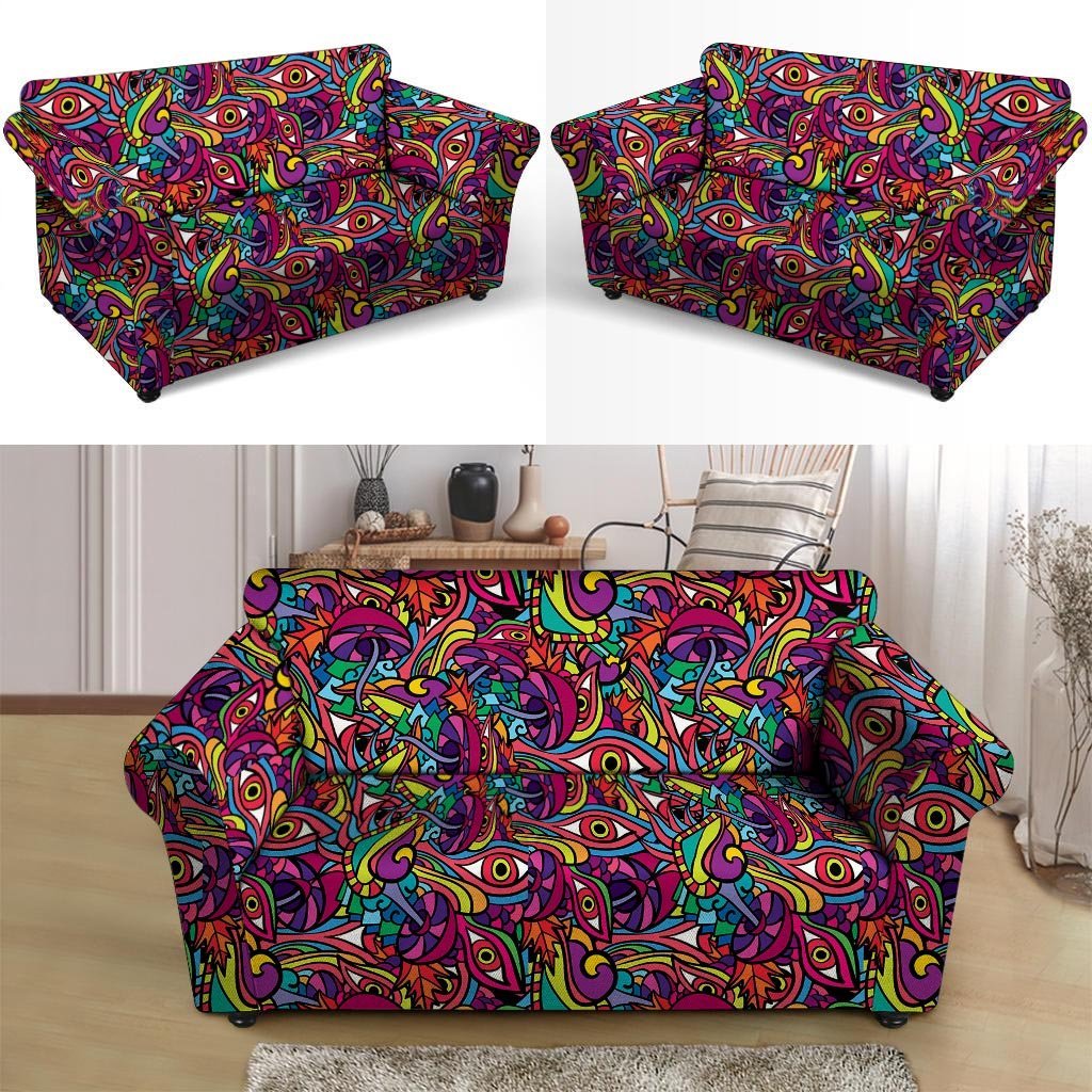 Psychedelic Trippy Eye Loveseat Cover-grizzshop