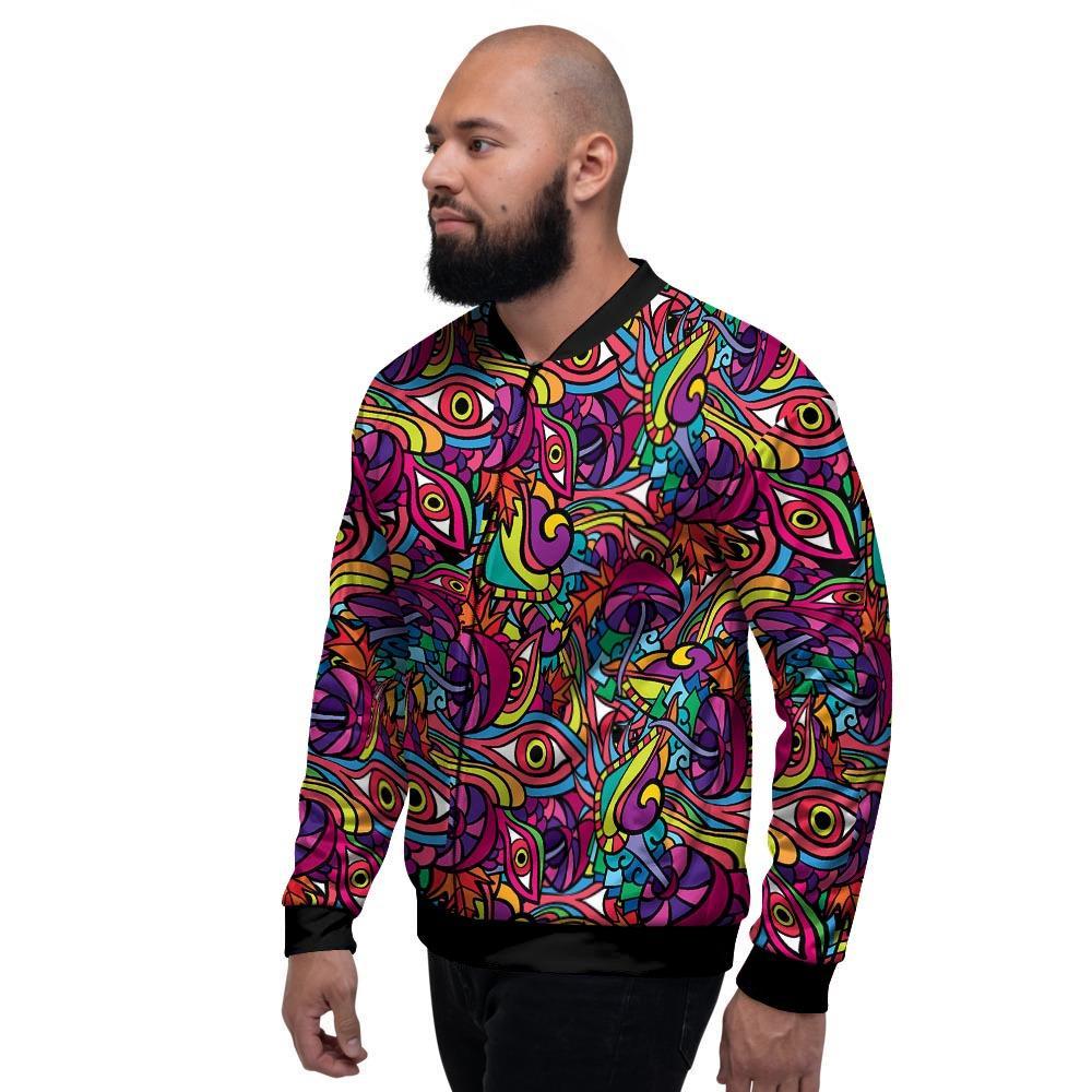 Psychedelic Trippy Eye Men's Bomber Jacket-grizzshop