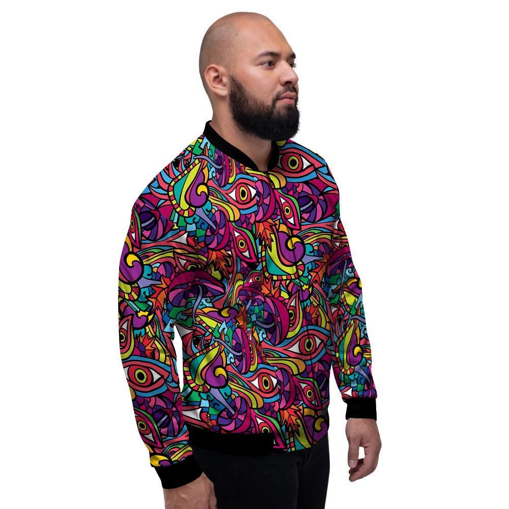 Psychedelic Trippy Eye Men's Bomber Jacket-grizzshop