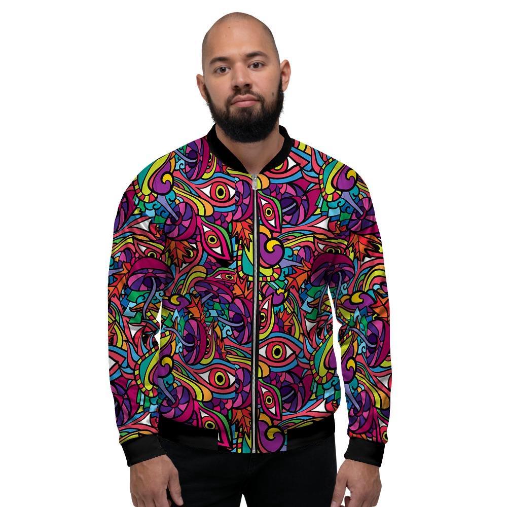 Psychedelic Trippy Eye Men's Bomber Jacket-grizzshop