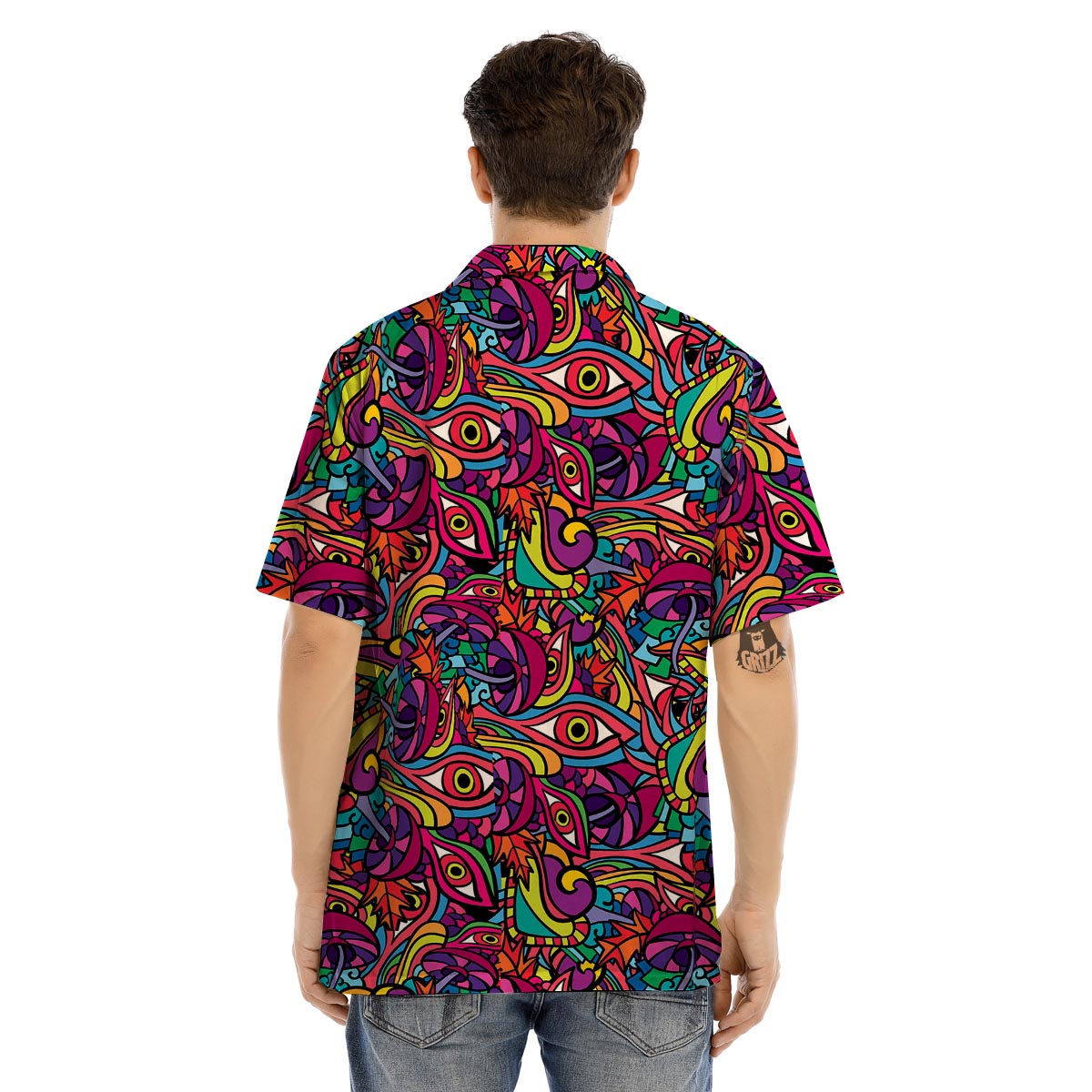 Psychedelic Trippy Eye Men’s Hawaiian Shirt-grizzshop