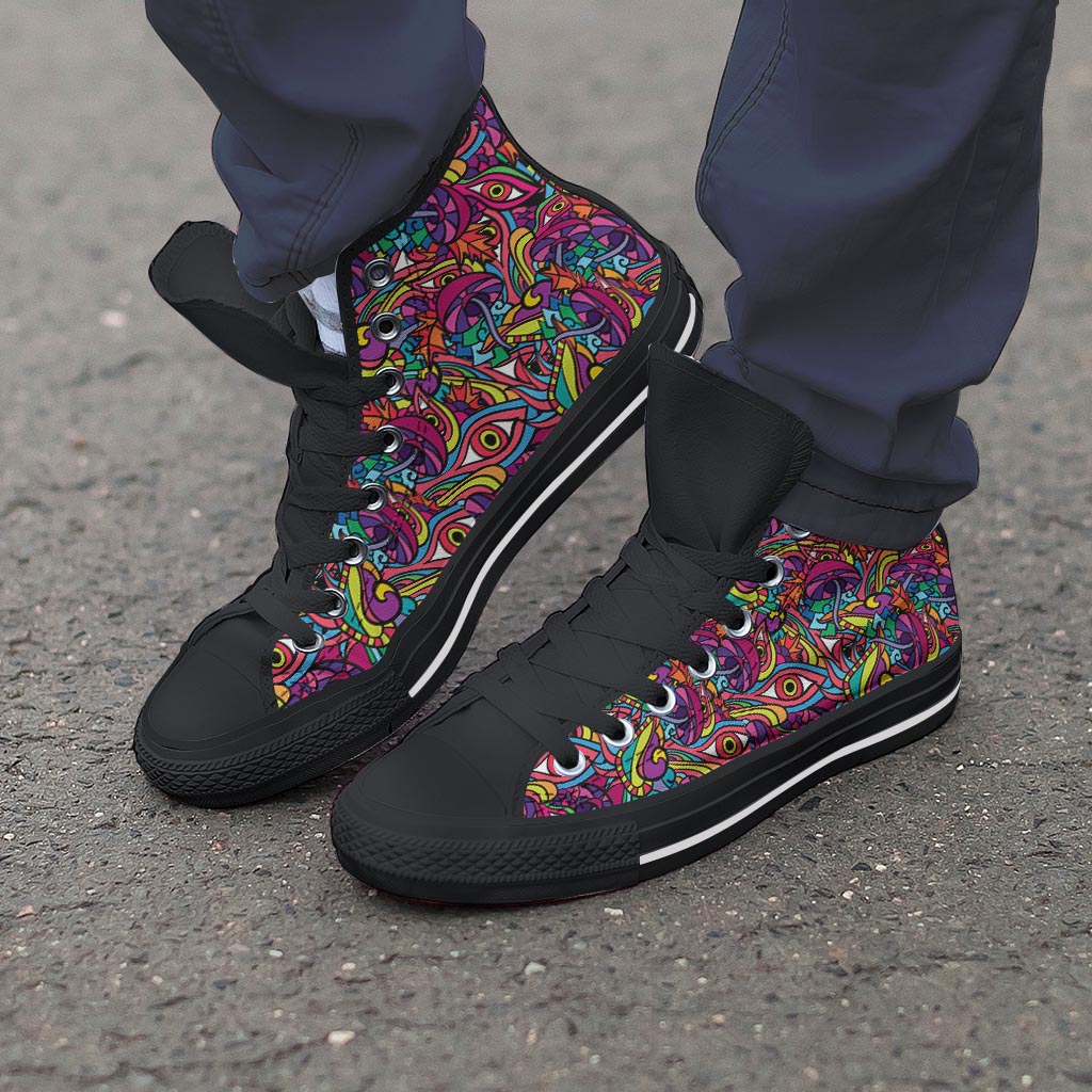 Psychedelic Trippy Eye Men's High Top Shoes-grizzshop