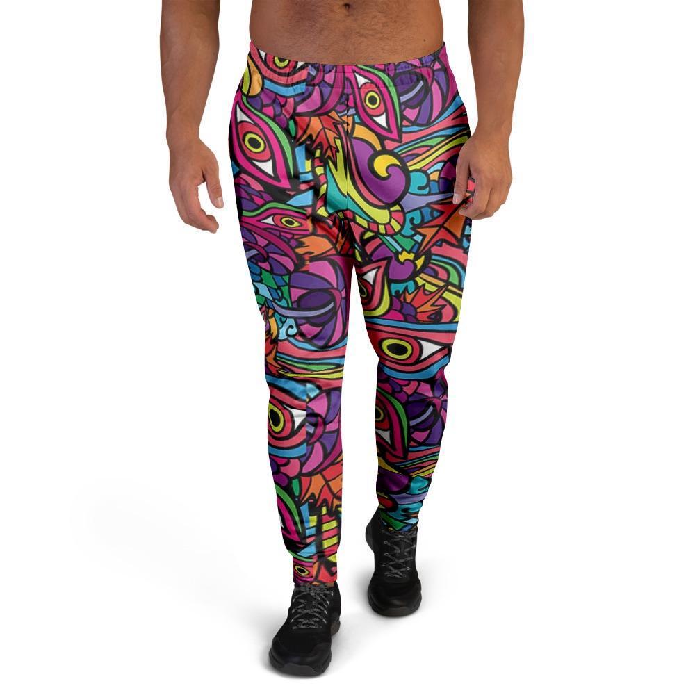 Psychedelic Trippy Eye Men's Joggers-grizzshop