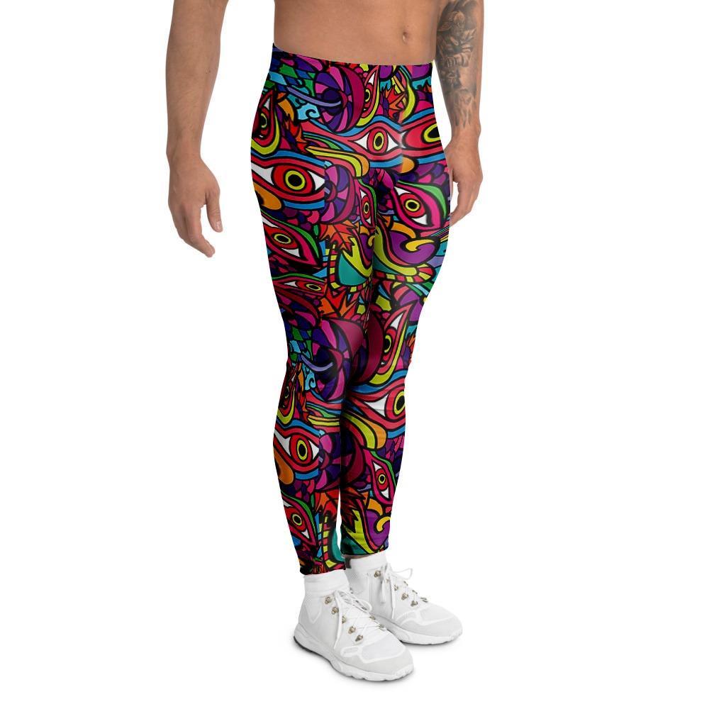 Psychedelic Trippy Eye Men's Leggings-grizzshop